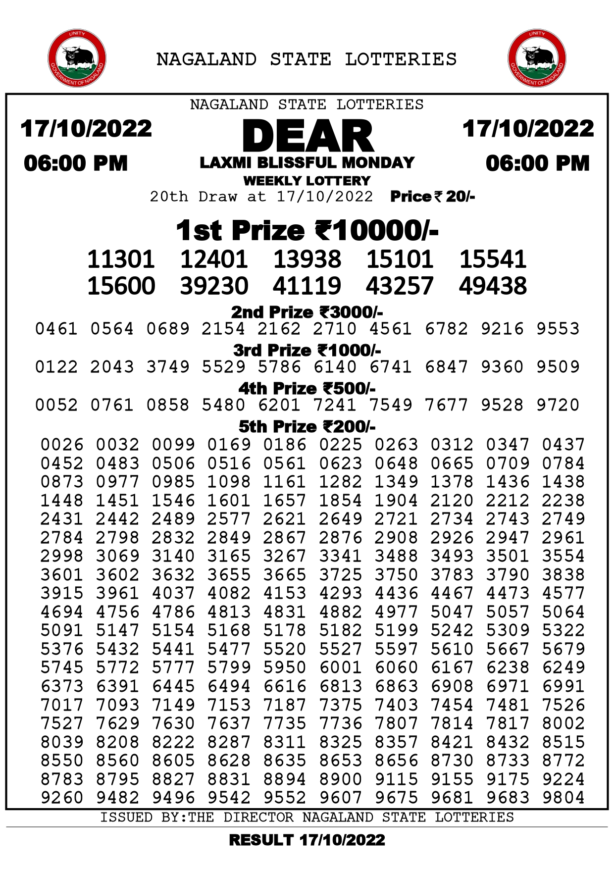 Dear Laxmi Lottery