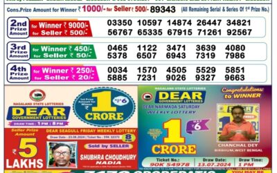 Dear dancer Thursday weekly lottery 29.8.24 6pm result