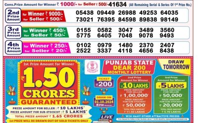 Dear Finch monday weekly lottery 30.9.24 8pm result