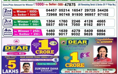 Dear dancer Thursday weekly lottery 17.10.24 6pm result