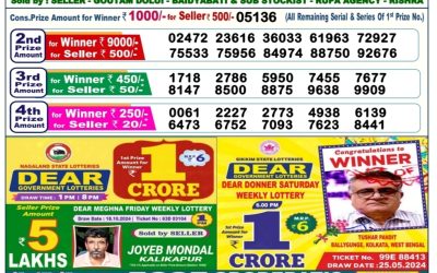 Dear dancer Thursday weekly lottery 24.10.24 6pm result