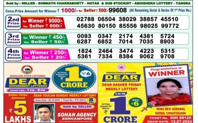 Dear yamuna Sunday weekly lottery 27.10.24 1pm result