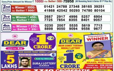 Dear narmada saturday weekly lottery 2.11.24 1pm result