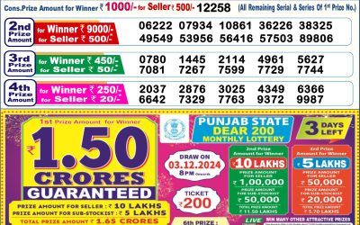 Dear donner saturday weekly lottery 30.11.24 6pm result