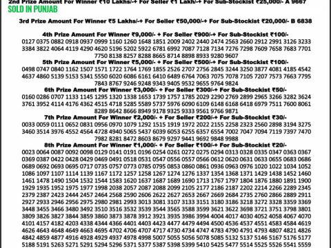 Nagaland State Dear 1000 Monthly Lottery Result Today