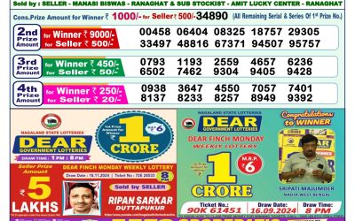 Dear narmada saturday weekly lottery 30.11.24 1pm result