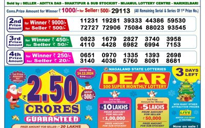 Dear Cupid Wednesday Weekly lottery 11.12.24 6pm result