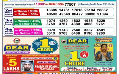 Dear Dancer Thursday weekly lottery 12.12.24 6pm result