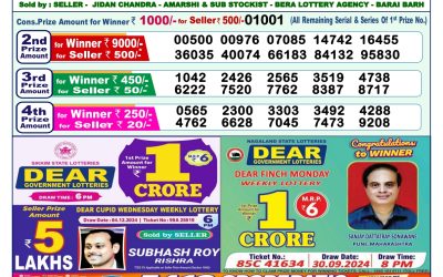 Dear narmada saturday weekly lottery 14.12.24 1pm result