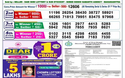 Dear blitzen monday weekly lottery 30.12.24 6pm result