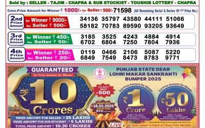 Dear finch monday weekly lottery 30.12.24 8pm result