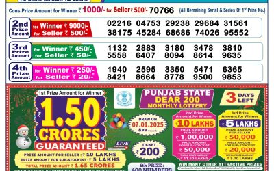 Dear donner saturday weekly lottery 4.1.25 6pm result