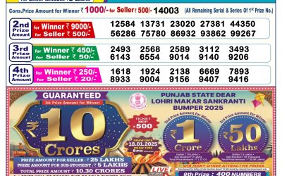 Dear donner saturday weekly lottery 11.1.25 6pm result